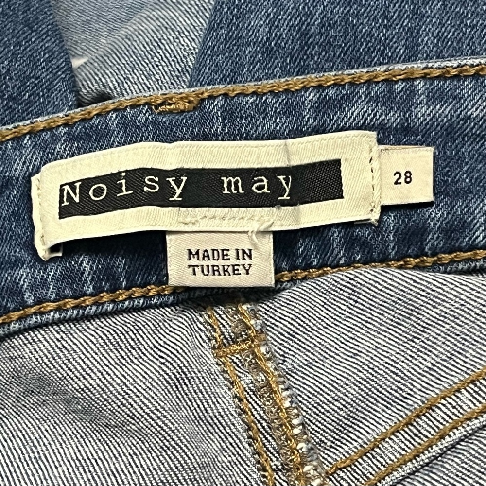 NOISY MAY Lucy NW Slim distressed denim jeans women’s size 28 mid rise blue - Picture 8 of 13